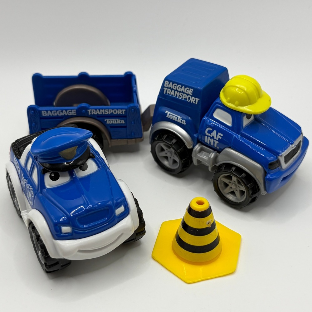 Tonka Maisto Airport Security Baggage Transport Truck Set Blue Kids Toy Vehicles